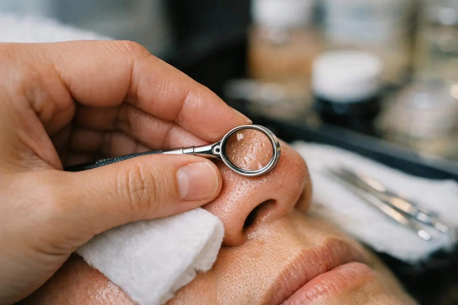 Sebaceous Filaments in Beauty Salon: Sebaceous filaments are tiny, hair-like structures found in pores, primarily on the—v...