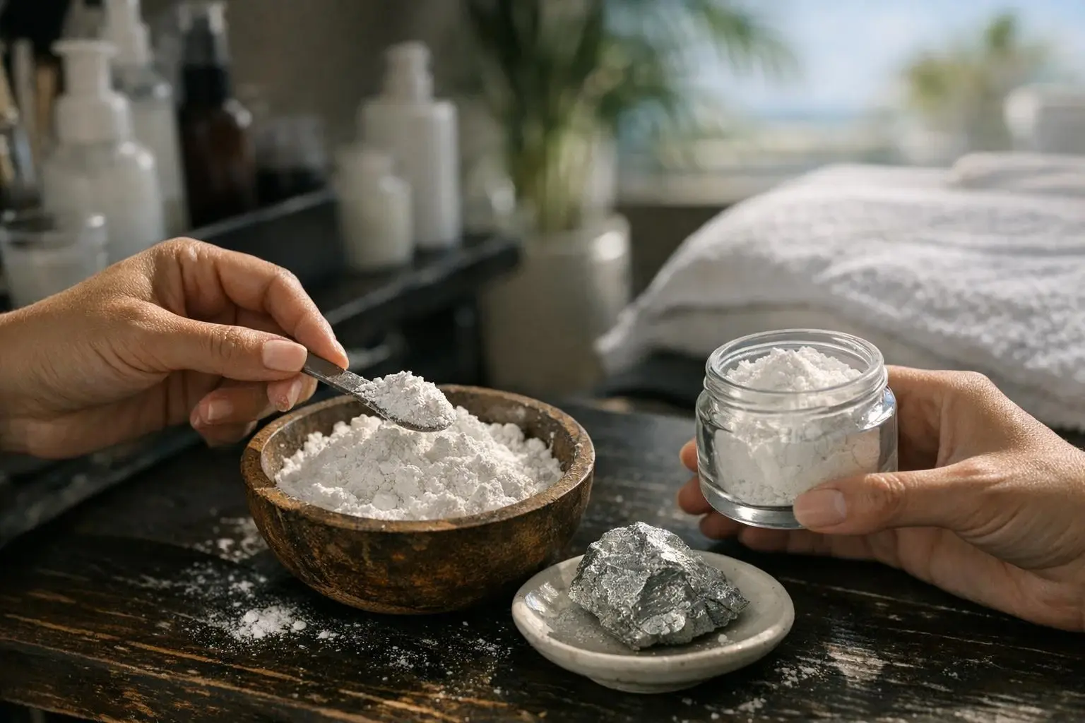 Zinc Oxide in Beauty Salon: Zinc Oxide is a white, powdery mineral compound made from zinc and—visual guide